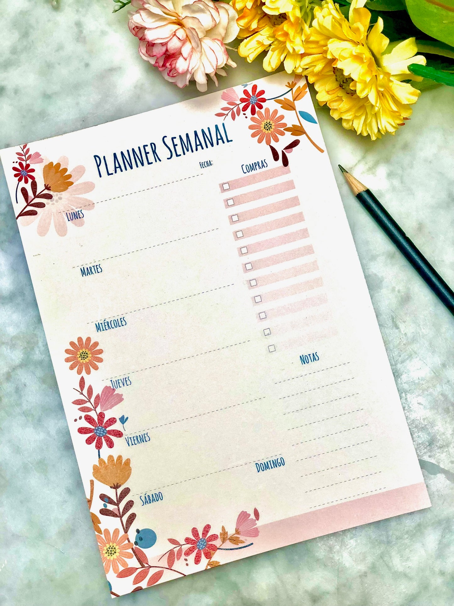 Planner Semanal Flores