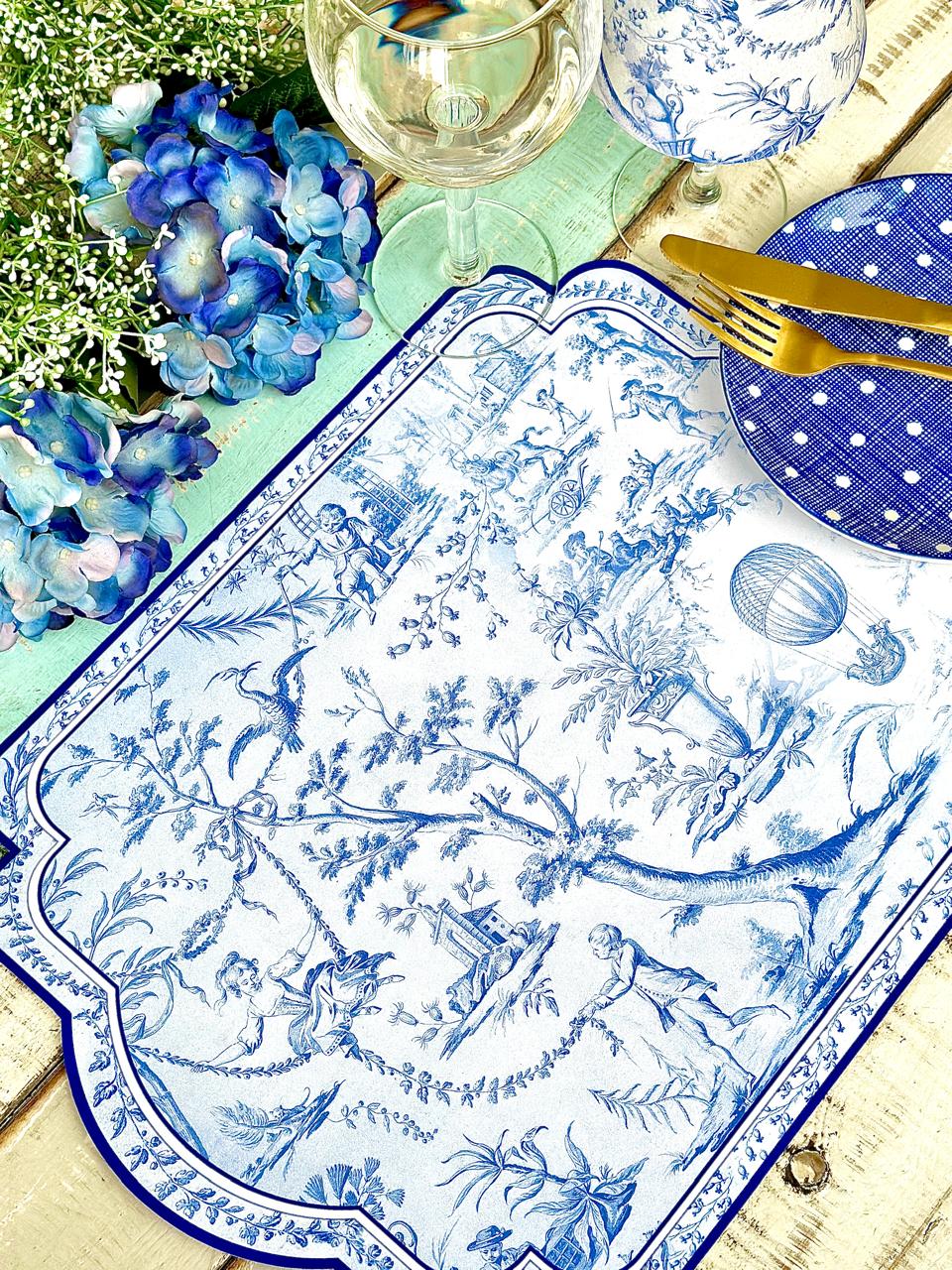Individual Toile de Jouy Azul