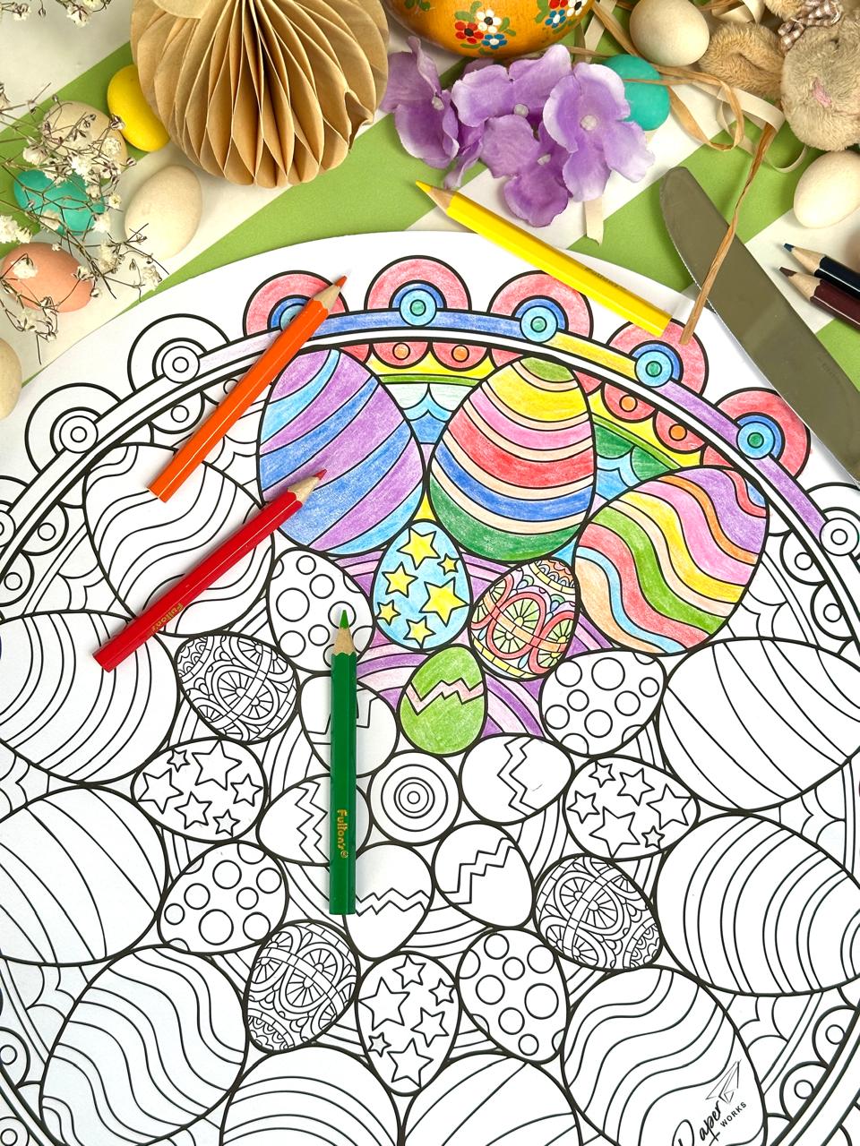 Individual Huevitos Mandala (Incluye cajita de 6 lapices)