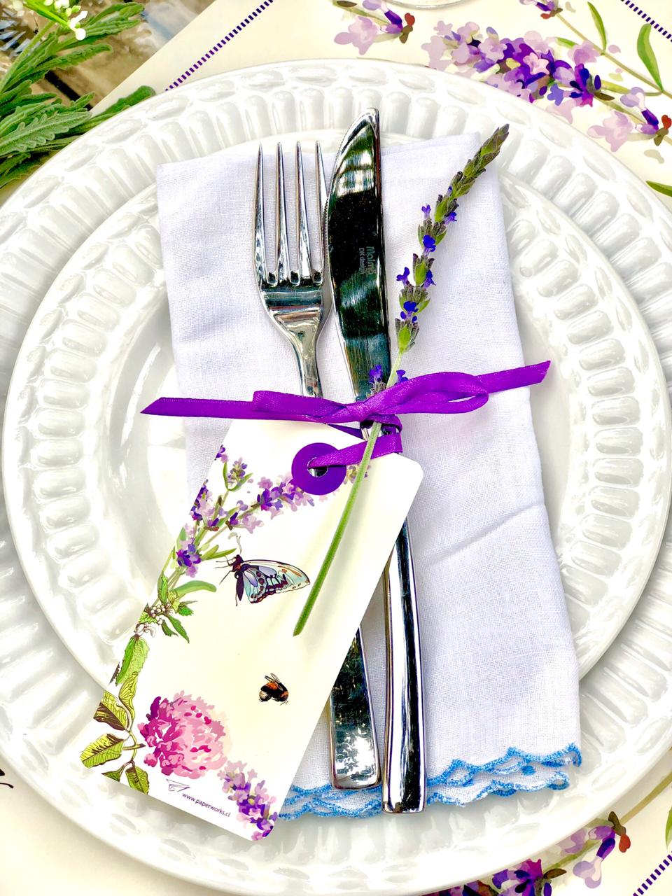 Tarjetas para Servilletas Lavanda