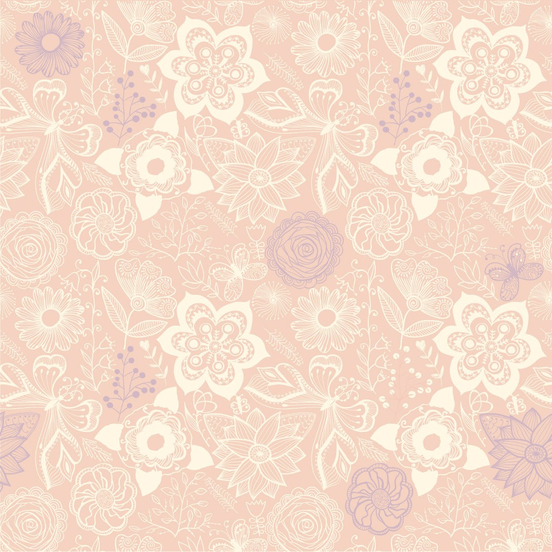 Papel Jardín Rosa