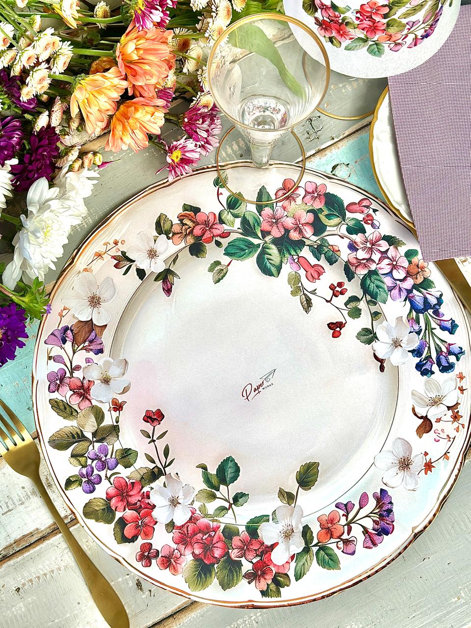 Individual Plato de Flores Antiguo