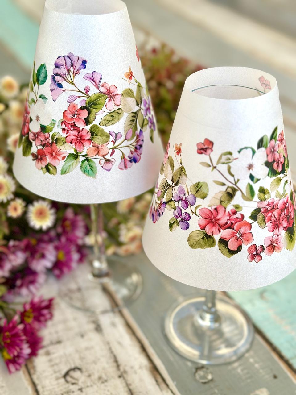 Pantalla para Copas Plato flores Antiguo