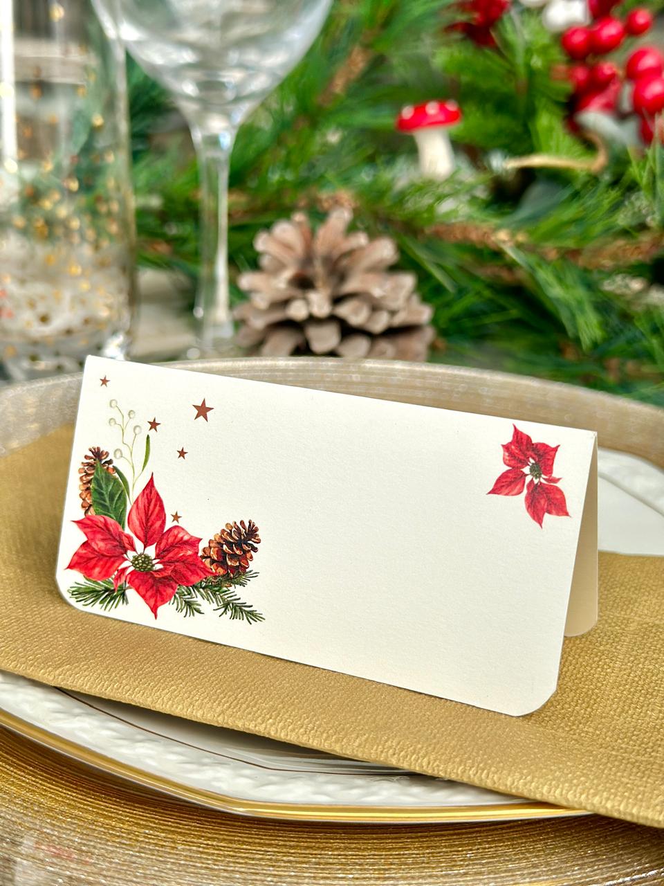 Place Card Flor Roja