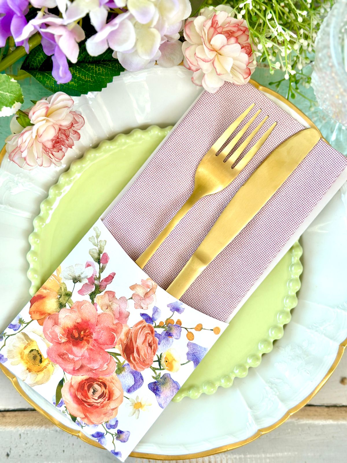 Porta Cubiertos Flores Matilde