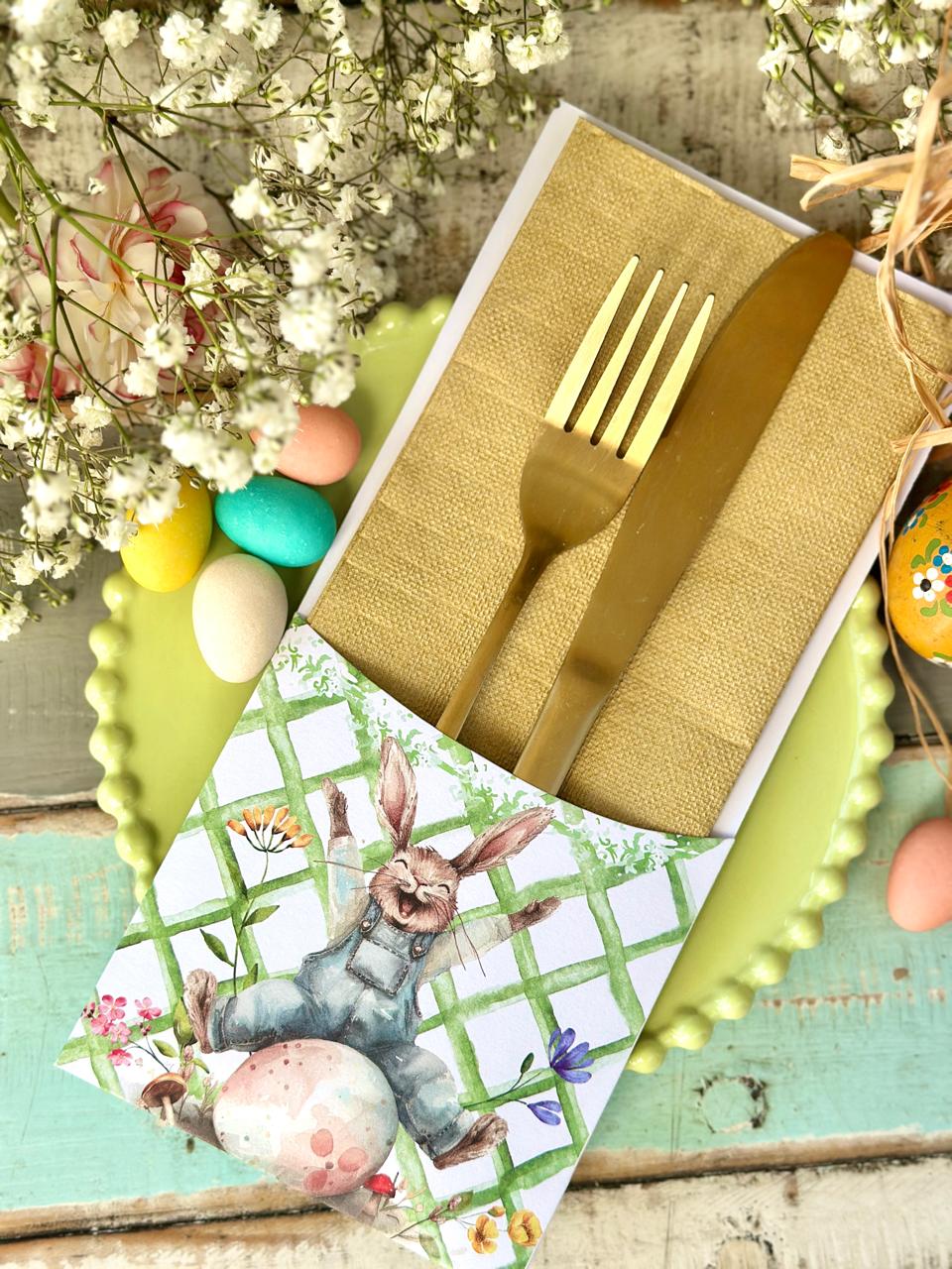 Porta Cubierto Familia Conejo