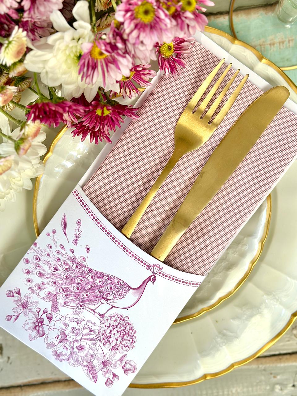 Porta Cubierto Pavo Real Lila