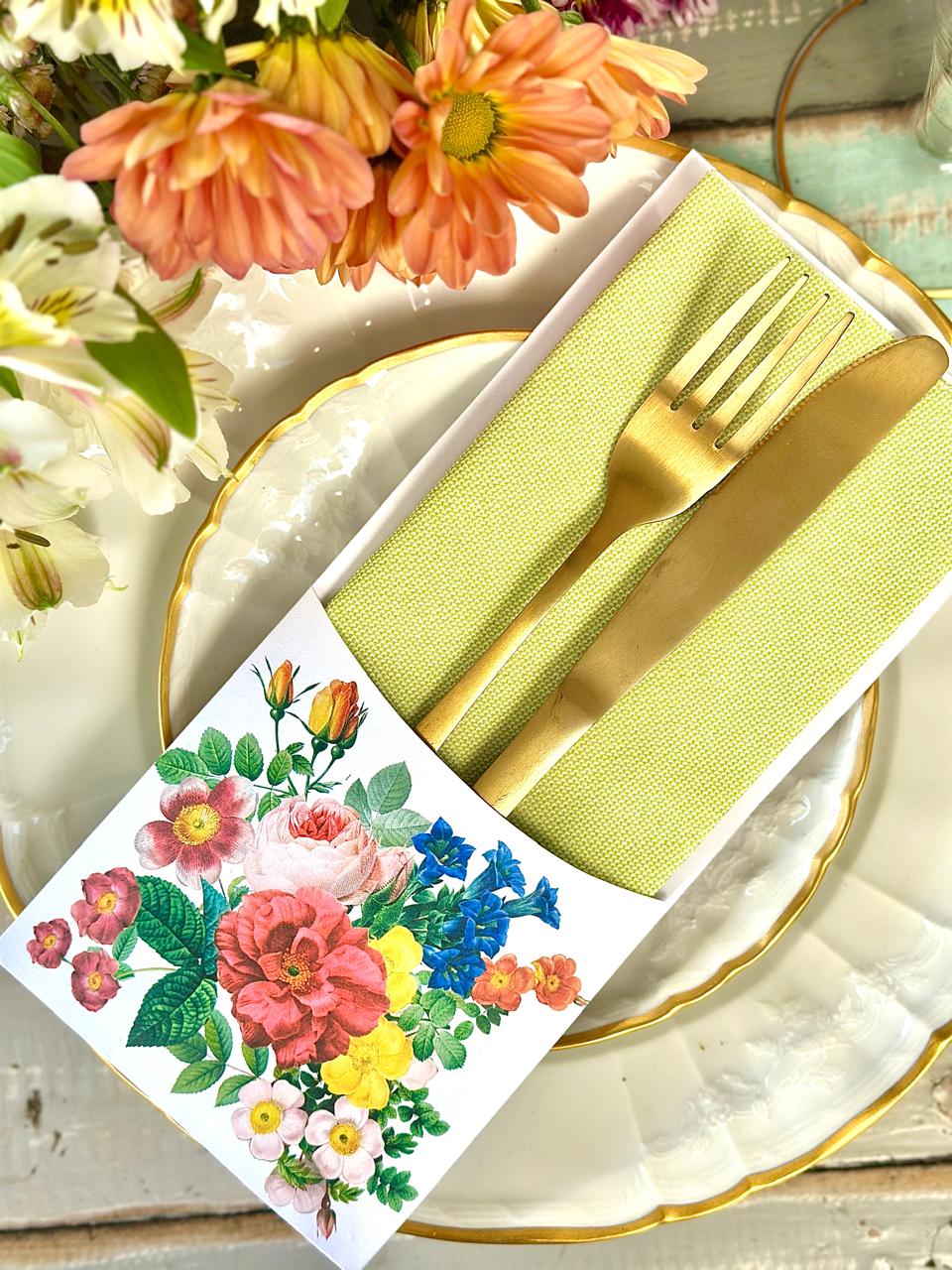 Porta Cubierto Ramo de Flores