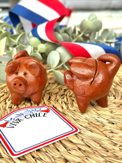 Marcadores de Puesto Chanchito de Pomaire ( vienen 4 e incluye tarjetas)