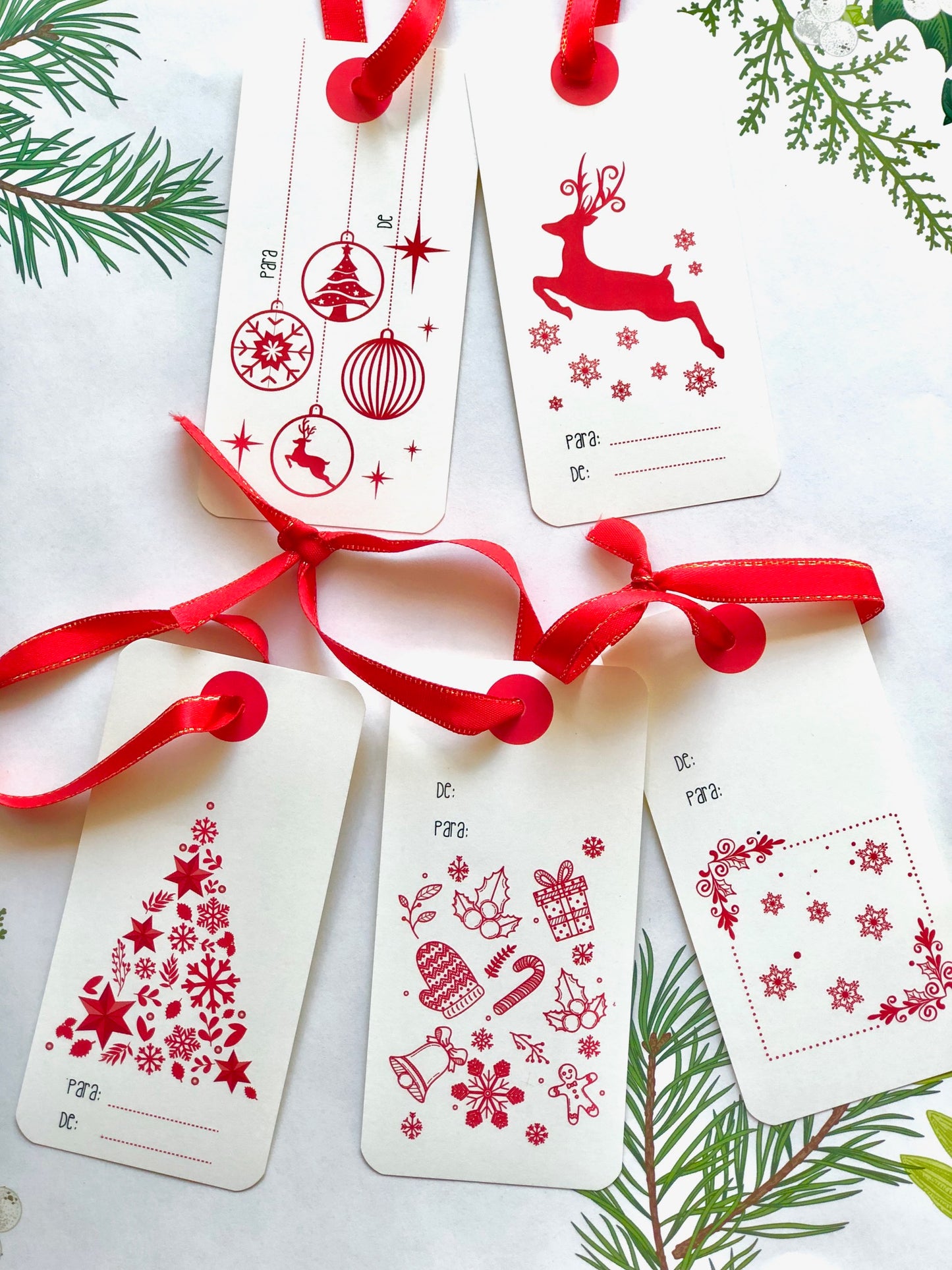 Tarjetas para Regalo Navidad Rojas