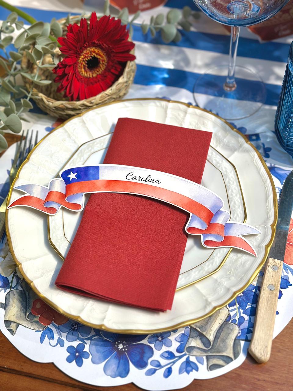 Place Card Bandera Chilena