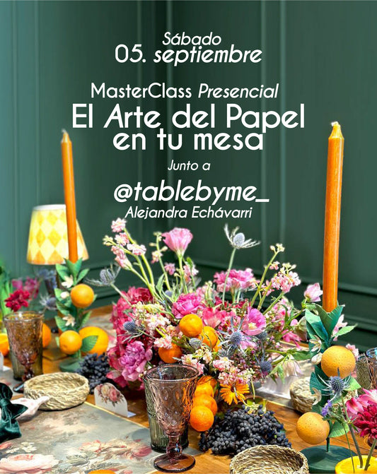 Masterclass El Arte del Papel en tu Mesa junto a @tablebyme_