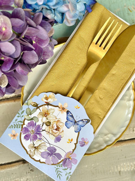 Porta Cubiertos Mariposa Azul