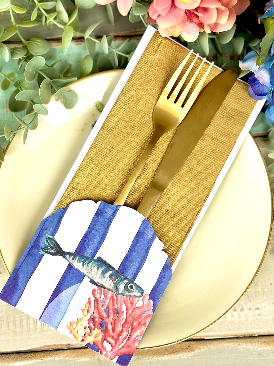 Porta Cubierto Pez Azul