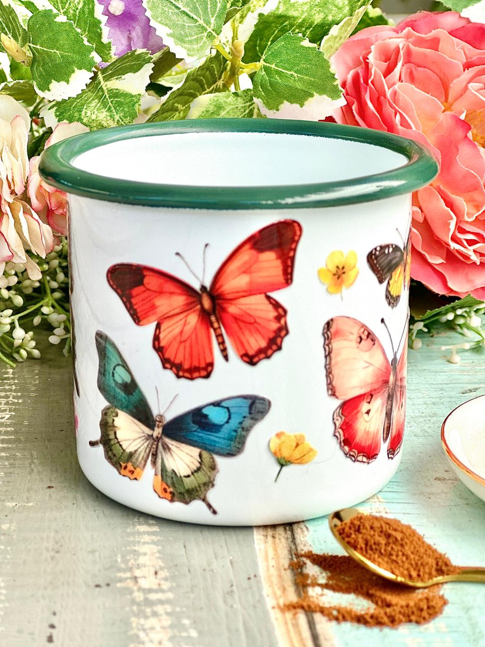 Tazón Enlozado Mariposas