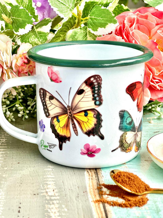 Tazón Enlozado Mariposas